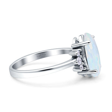 Vintage Marquise Engagement Ring Lab Created White Opal 925 Sterling Silver Wholesale